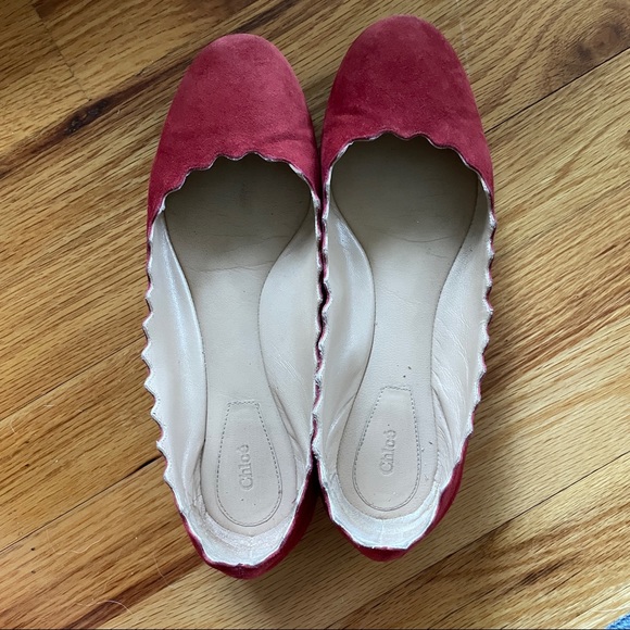 Chloé red suede Lauren flat - Picture 2 of 10
